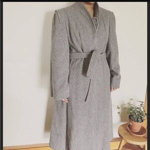 Vintage Gray Long Wool Coat
